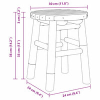 vidaXL Pouf Marrone 30 x 30 x 36 cm Bambù