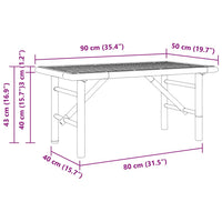 Tavolino da salotto Marrone 90 x 50 x 43 cm Bambù 4106593
