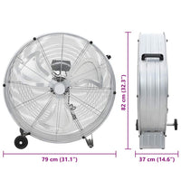 Ventilatore a tamburo con ruota 79 x 37 x 82 cm Alluminio 42001424