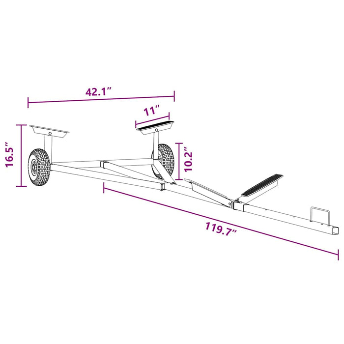 Rimorchio per barche Argento 302 x 107 x 42 cm Acciaio 42000850
