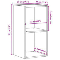 Scatola per Contenitori LP in Rovere Nero 71x34x36cm Truciolato
