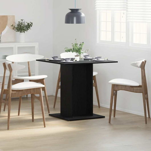 Tavolo da Pranzo Rovere Nero 80x80x75 cm Legno Multistrato 862408