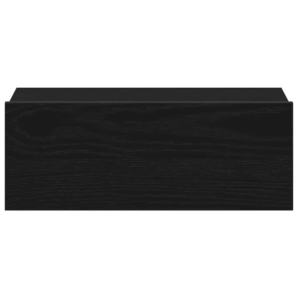 Comodino sospeso Rovere Nero 40x32x15 cm in Legno ingegnerizzato 862416