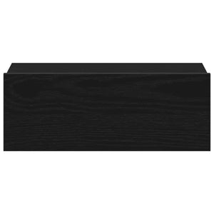 Comodino-Tavolino da notte sospeso Rovere Nero 40x32x15 cm in Legno ingegnerizzato
