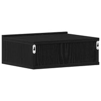 Comodino-Tavolino da notte sospeso Rovere Nero 40x32x15 cm in Legno ingegnerizzato