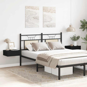 Comodini sospesi 2 pz Rovere Nero 40x32x15 cm Legno ingegnerizzato 862417