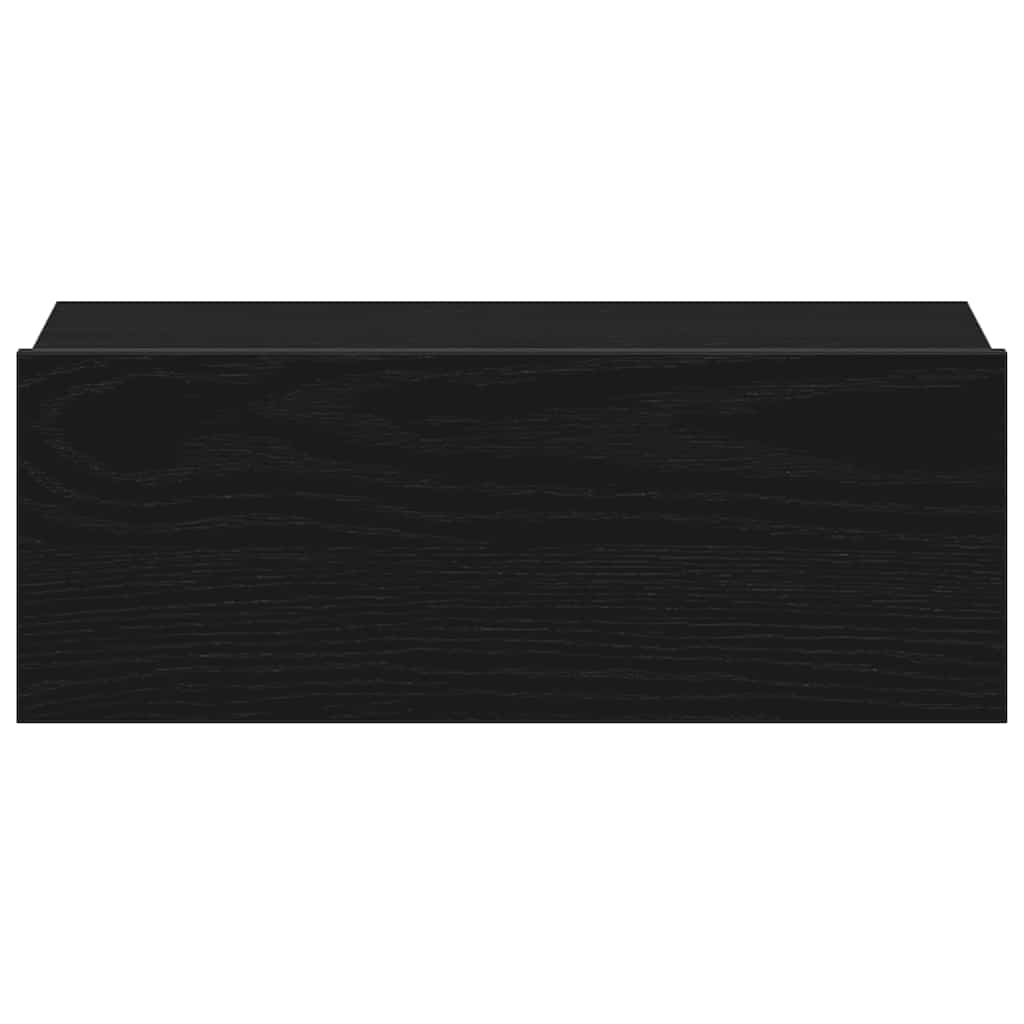 Comodini sospesi 2 pz Rovere Nero 40x32x15 cm Legno ingegnerizzato 862417