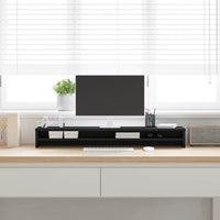 vidaXL Supporto per Monitor Rovere Nero 100x24x13 cm Legno Multistrato