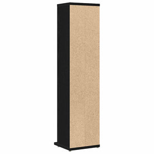 Mobile Porta CD Rovere Nero 21x20x88 cm in Legno Multistrato