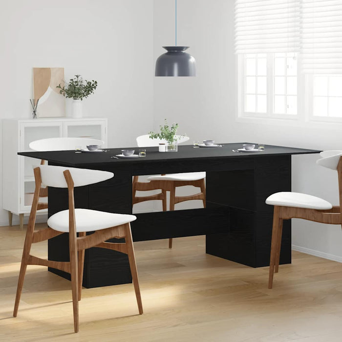 Tavolo da Pranzo Rovere Nero 180x90x76 cm Legno Multistrato 862430