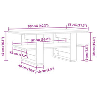 Tavolino da salotto Rovere nero 102 x 55 x 42 cm 862432