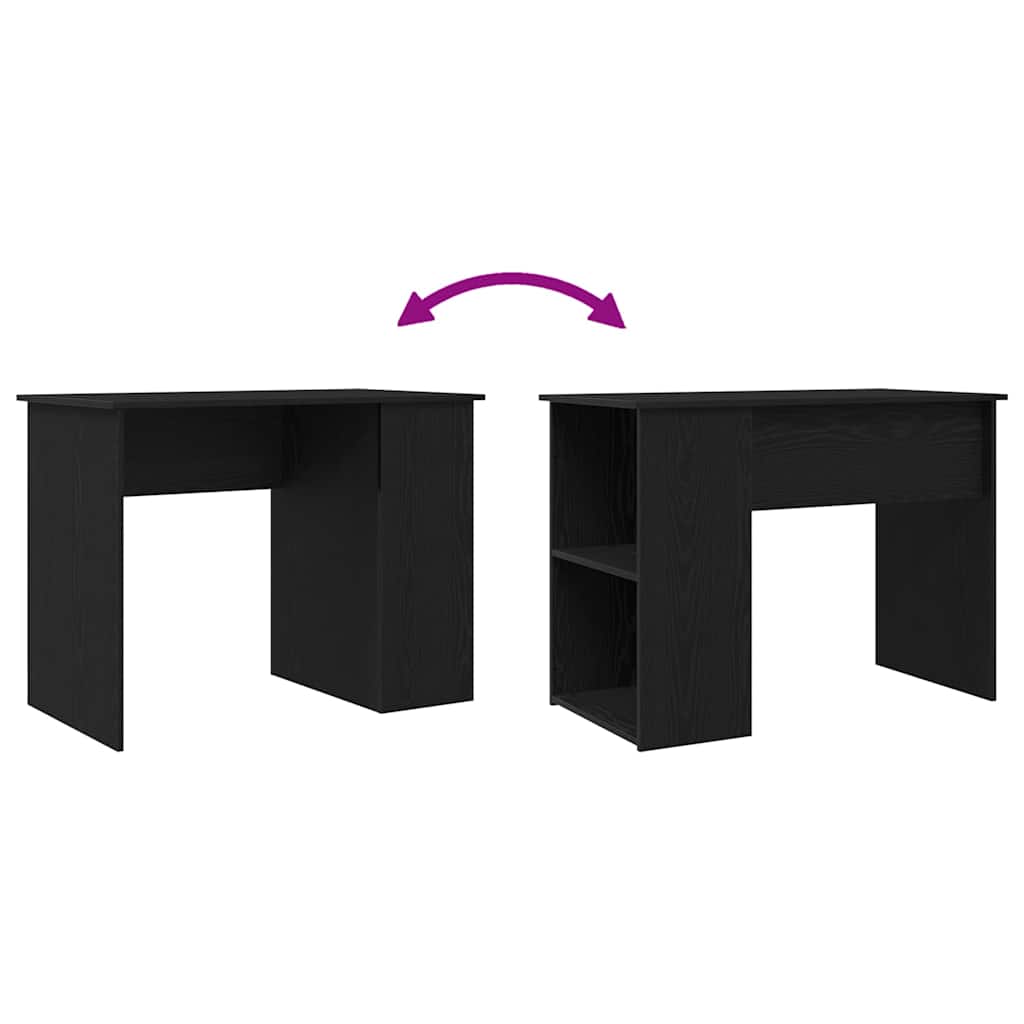 Scrivania Rovere Nero 100x55x75 cm in Legno Multistrato