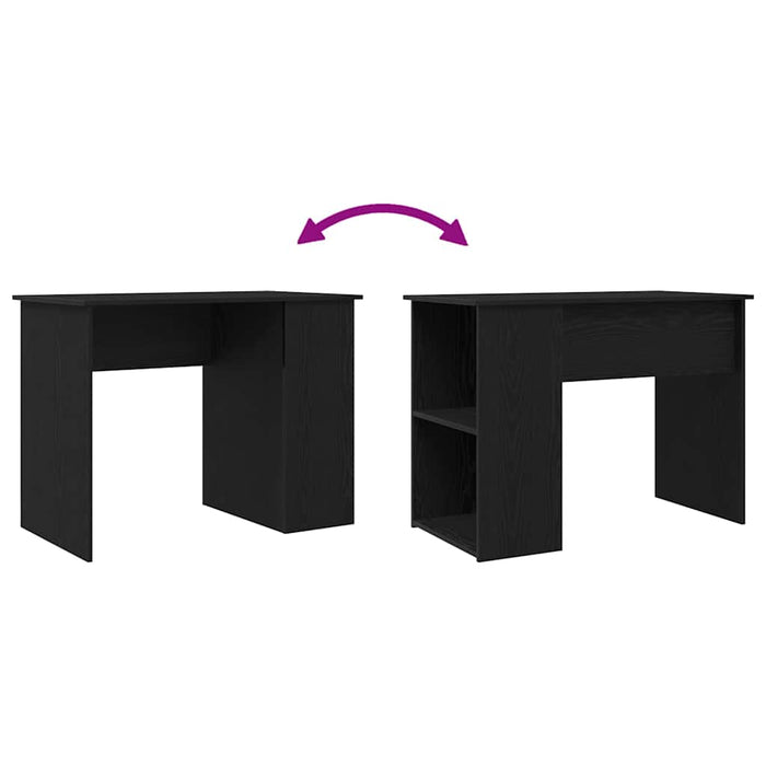 Scrivania Rovere Nero 100x55x75 cm in Legno Multistrato