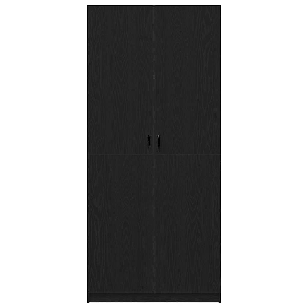 Guardaroba con porta Nero 90 x 52 x 200 cm Legno multistrato 862436