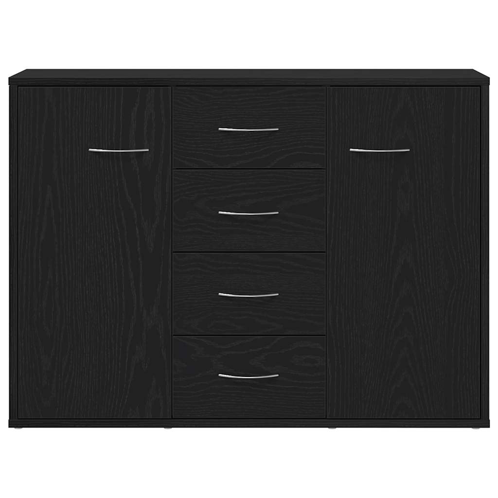 vidaXL Credenza Rovere Nero 88x30x64 cm in Legno Multistrato