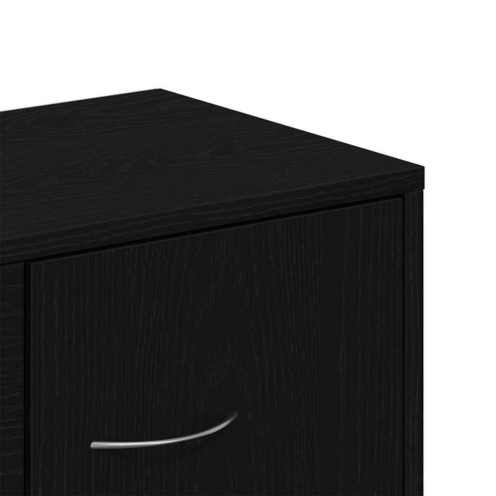 vidaXL Credenza Rovere Nero 88x30x64 cm in Legno Multistrato