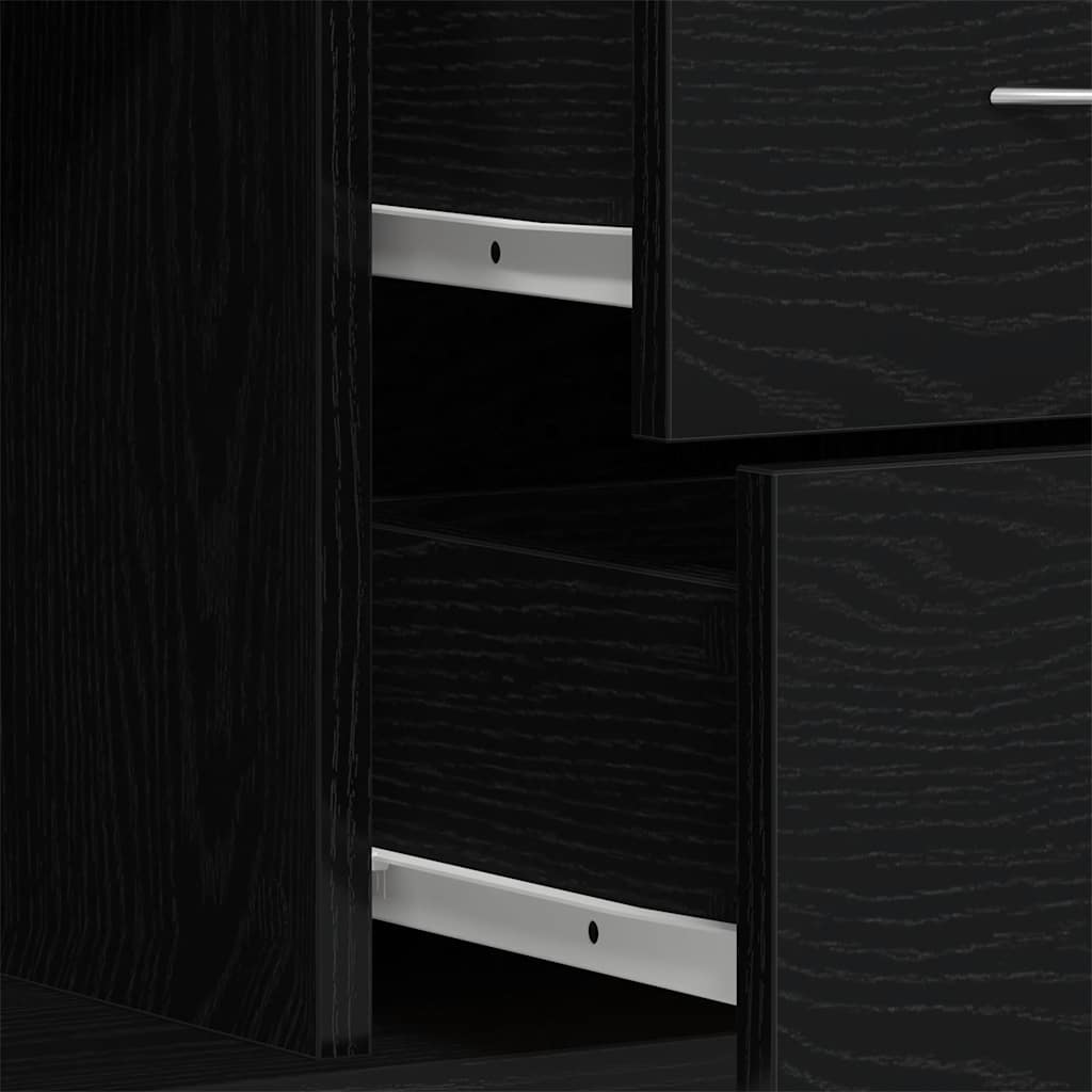 vidaXL Credenza Rovere Nero 88x30x64 cm in Legno Multistrato