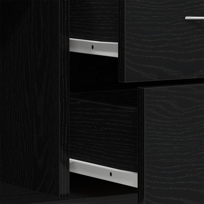 vidaXL Credenza Rovere Nero 88x30x64 cm in Legno Multistrato