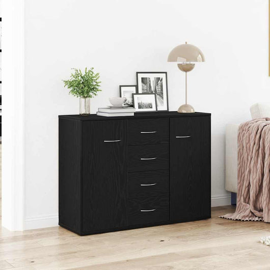 vidaXL Credenza Rovere Nero 88x30x64 cm in Legno Multistrato