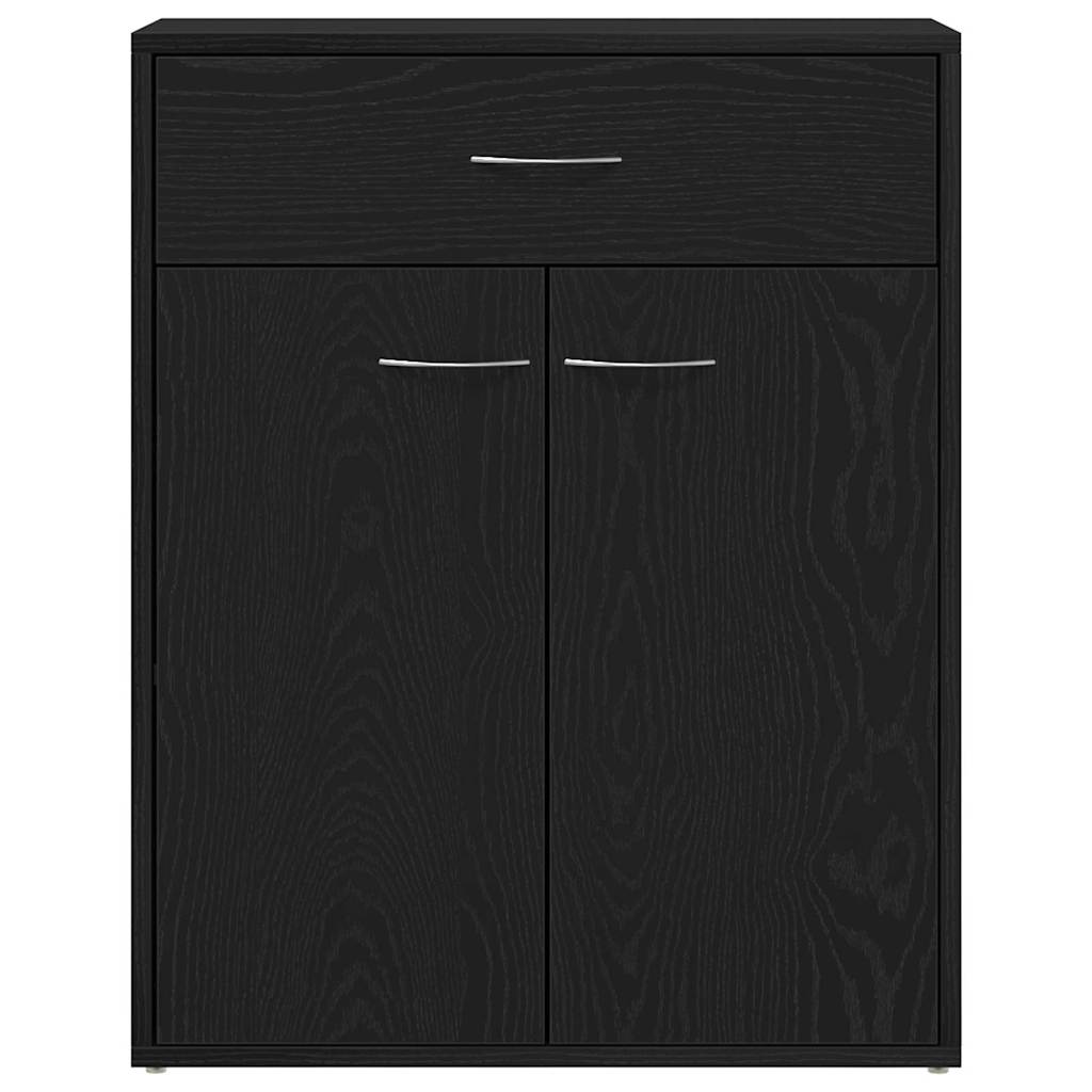 Credenza con cassetto Nero 60 x 30 x 75 cm Legno multistrato 862448