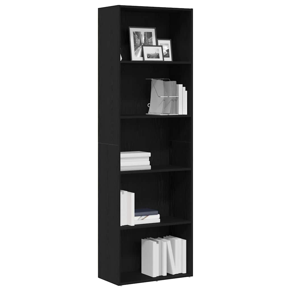 Libreria Rovere Nero 60x30x189 cm in Legno Multistrato 862457