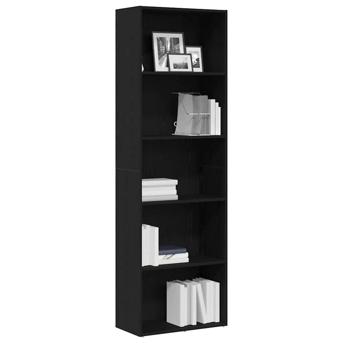 Libreria Rovere Nero 60x30x189 cm in Legno Multistrato 862457