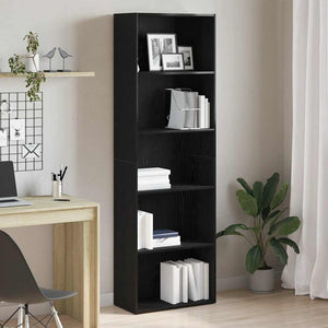 Libreria Rovere Nero 60x30x189 cm in Legno Multistrato 862457