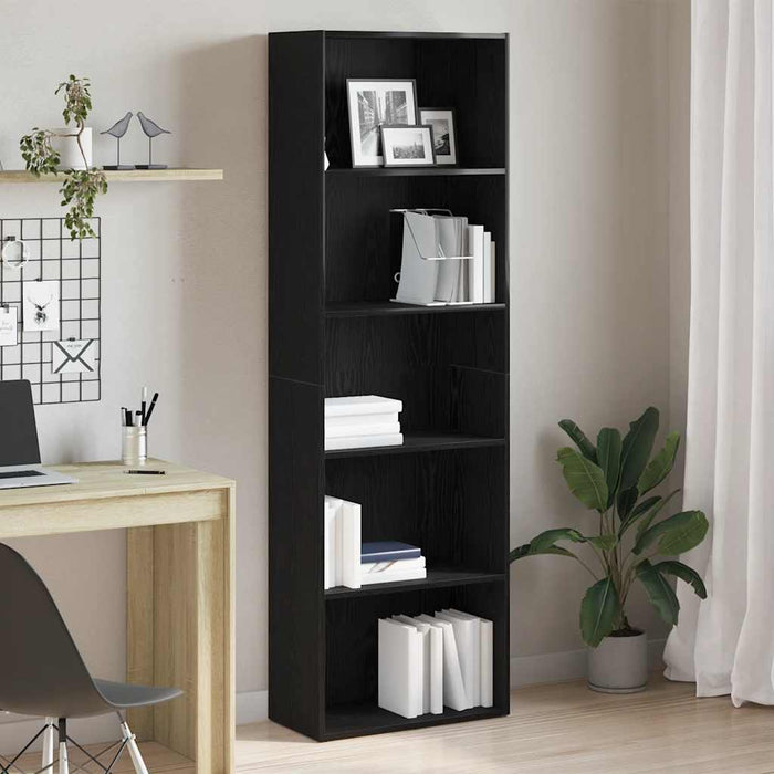 Libreria Rovere Nero 60x30x189 cm in Legno Multistrato 862457