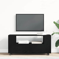 vidaXL Mobile Porta TV con Ruote Rovere Nero 102x34,5x43 cm Truciolato