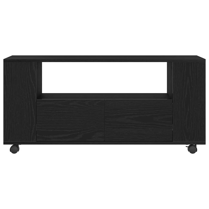 vidaXL Mobile Porta TV con Ruote Rovere Nero 102x34,5x43 cm Truciolato