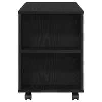 vidaXL Mobile Porta TV con Ruote Rovere Nero 102x34,5x43 cm Truciolato