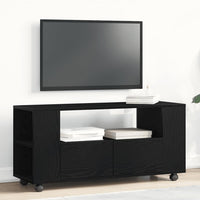 vidaXL Mobile Porta TV con Ruote Rovere Nero 102x34,5x43 cm Truciolato