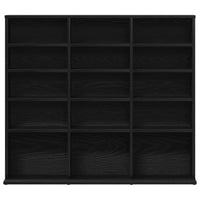 Mobile Porta CD Rovere Nero 100,5x23x89,5 cm Legno Multistrato 862481