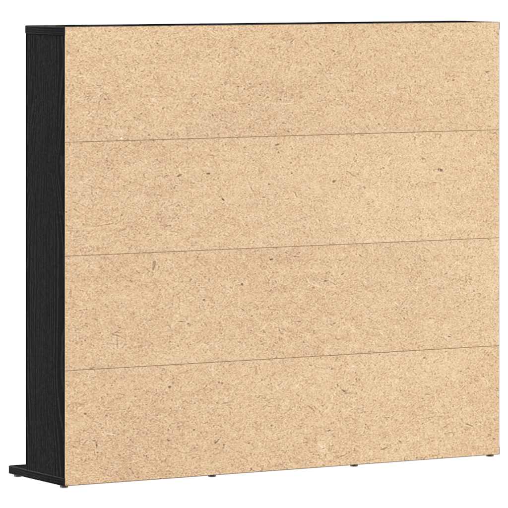 Mobile Porta CD Rovere Nero 100,5x23x89,5 cm Legno Multistrato 862481