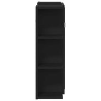 Mobiletto per specchio-Mensola con Specchio Rovere Nero 80 x 20,5 x 64 cm