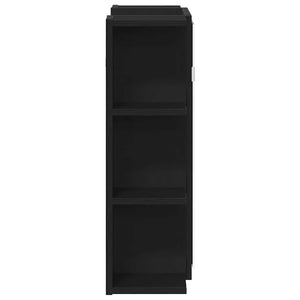 Mobiletto per specchio-Mensola con Specchio Rovere Nero 80 x 20,5 x 64 cm