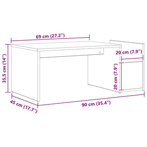 Tavolino da salotto Rovere nero 90 x 45 x 35 cm 862502