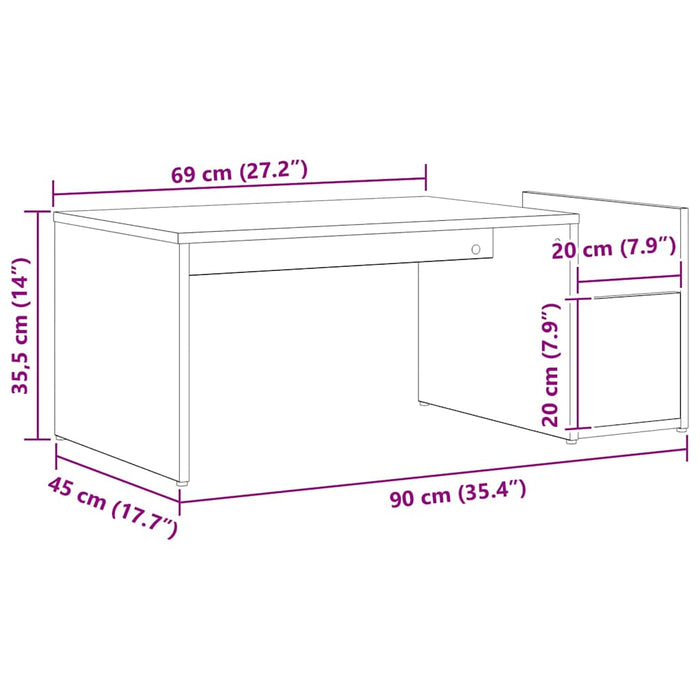 Tavolino da salotto Rovere nero 90 x 45 x 35 cm 862502
