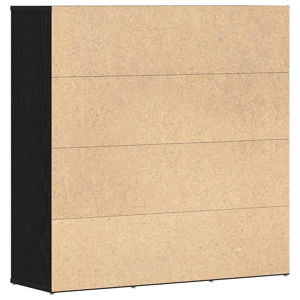 Libreria-Scaffale per Libri-Mobile di Stoccaggio Rovere Nero 90x28x90 cm in Legno Multistrato
