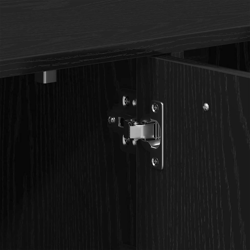 Libreria-Scaffale per Libri-Mobile di Stoccaggio Rovere Nero 90x28x90 cm in Legno Multistrato