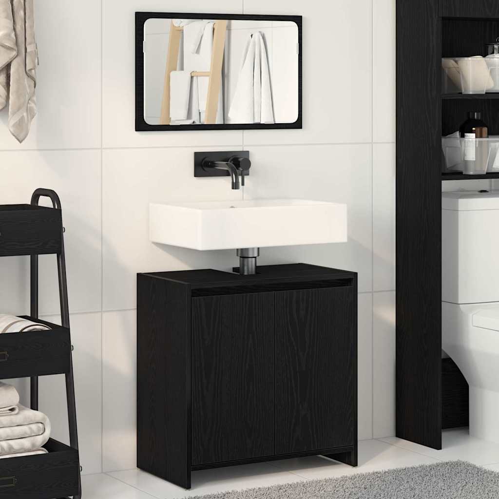 Mobile da bagno Rovere Nero 60 x 33 x 61 cm Legno multistrato 862509