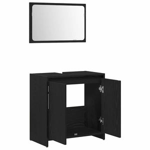Mobile da bagno Rovere Nero 60 x 33 x 61 cm Legno multistrato 862509
