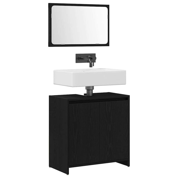 Mobile da bagno Rovere Nero 60 x 33 x 61 cm Legno multistrato 862509