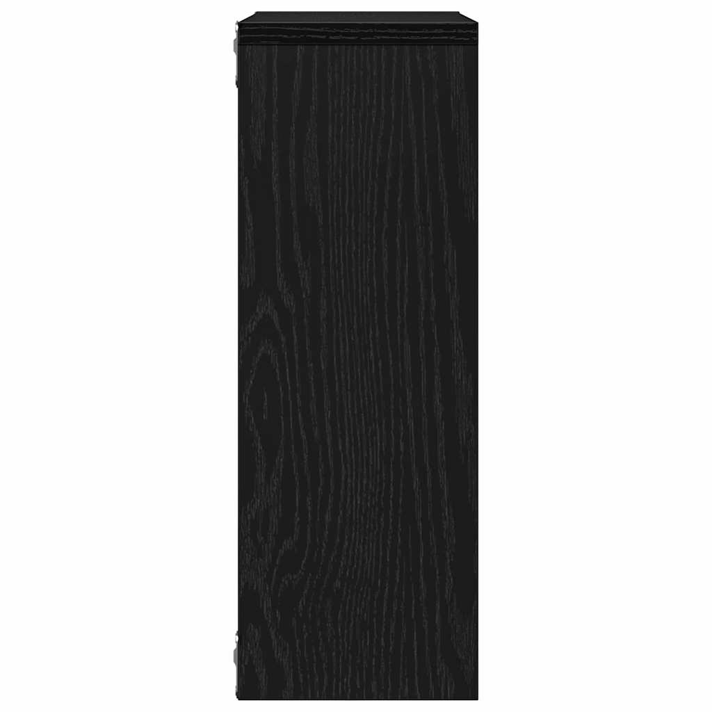 Scaffale a Parete Rovere Nero 45x16x45 cm in Truciolato