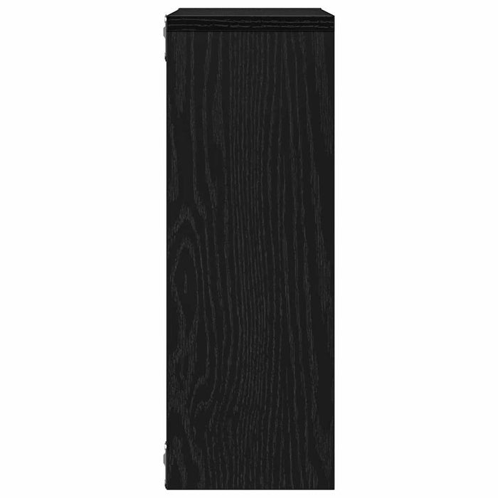 Scaffale a Parete Rovere Nero 45x16x45 cm in Truciolato