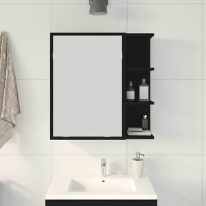 Mobiletto per specchio da bagno Rovere nero 62,5 x 20,5 x 64 cm 862523