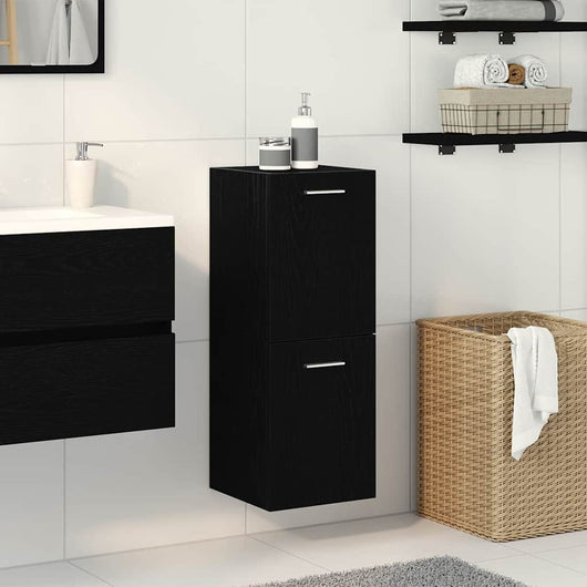 Mobile da Bagno Rovere Nero 30 x 30 x 80 cm Legno multistrato 862531