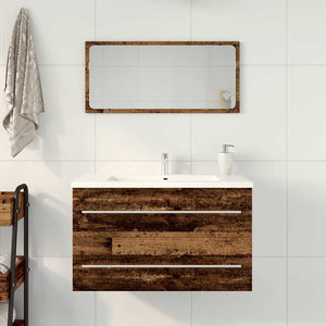 Mobile Lavabo Bagno Legno Antico 80x38,5x48cm Legno Multistrato