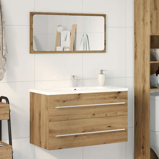 Mobile Lavabo Bagno-Armadietto da bagno Artigianale 80x38,5x48 cm Legno Multistrato