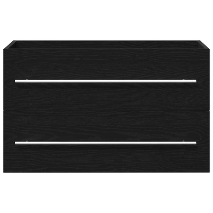 Mobile Lavabo da Bagno Rovere Nero 80x38,5x48 cm in Truciolato 862535